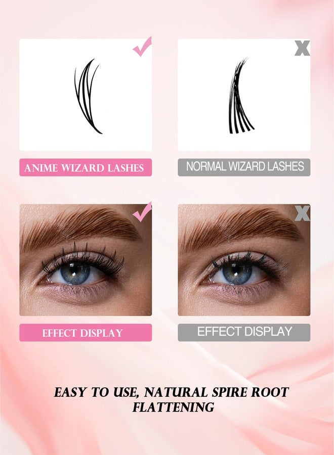 ميريتون سباير لاشز، رموش هرمية جاهزة - مزيج تجعيد D، 11-15 مم - وصلات رموش جاهزة خفيفة الوزن - نمط مانغا أنمي للمحترفين (MHJL) - Image 4